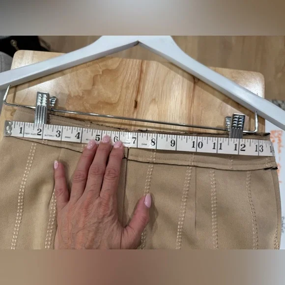 Tan Faux Suede Women's Skirt with Pockets - Picture 7 of 7